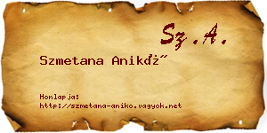 Szmetana Anikó névjegykártya